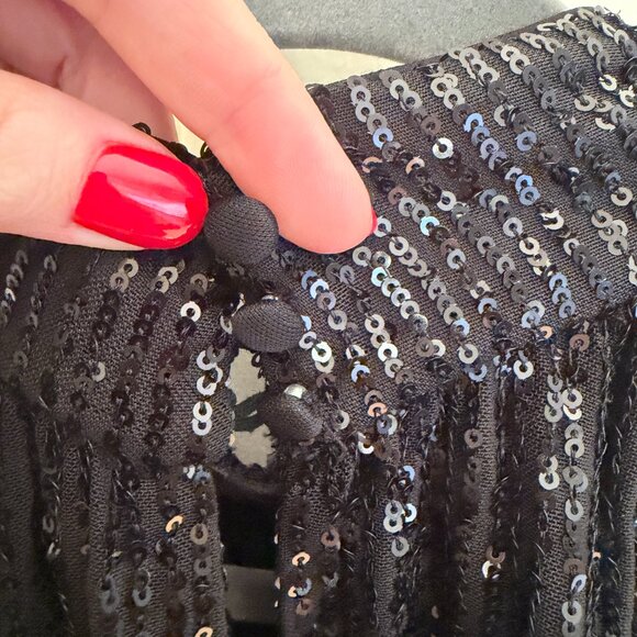 Halogen® Halter Neck Sequin Top, Black, Size XL - Picture 4 of 4